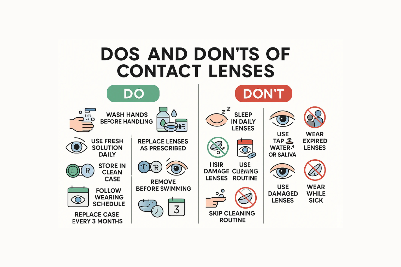 Dos and Don’ts of Contact Lenses