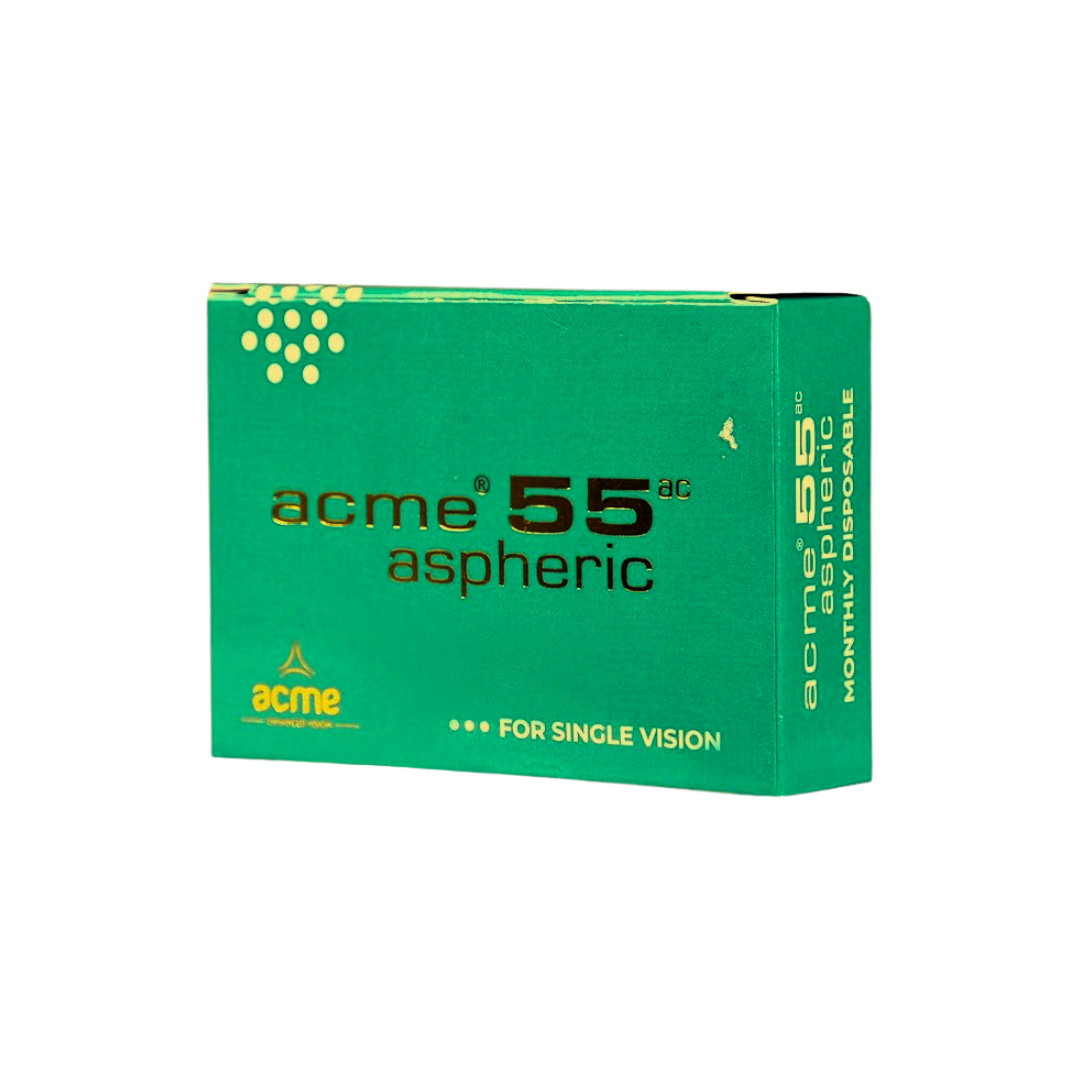 Close-up of the Optical Duniya ACME 55 Aspheric lenses in their packaging.