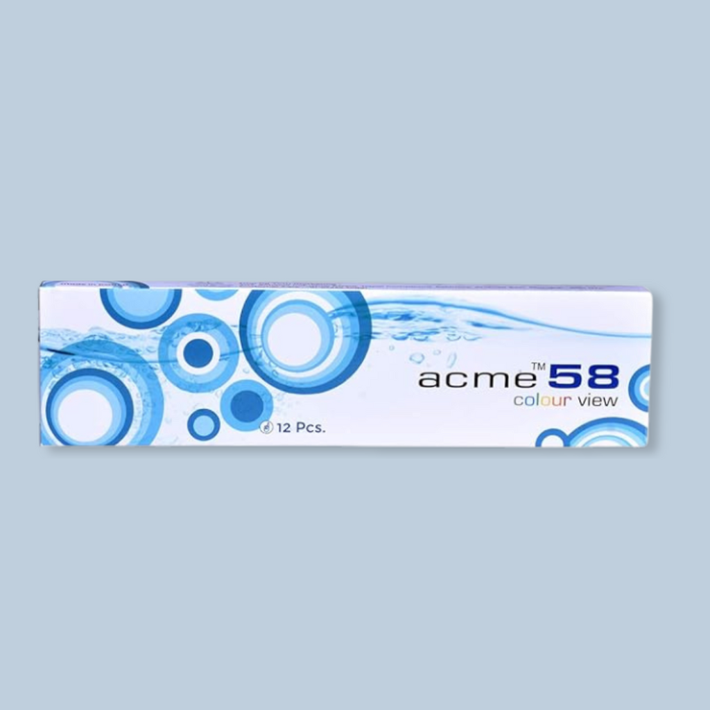 Optical Duniya ACME 58 Color View lenses arranged in rows with various color options.