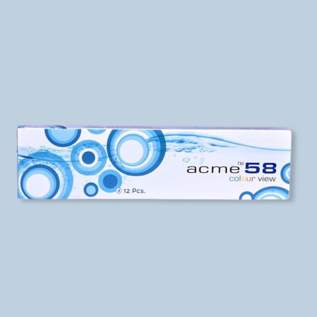 Optical Duniya ACME 58 Color View lenses arranged in rows with various color options.