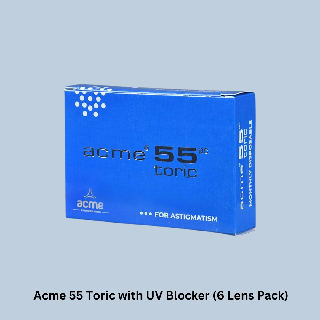 A person inserting the Optical Duniya Acme 55 Toric lens with UV blocker into their eye.