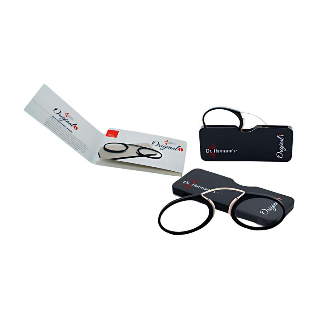 Optical Duniya Dr. Harmanns reading glasses Originali in a bookstore display