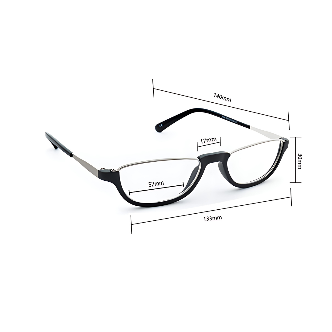  Detail shot of Dr. Harmann's iReadOne Reading glasses by Optical Duniya highlighting anti-glare features 