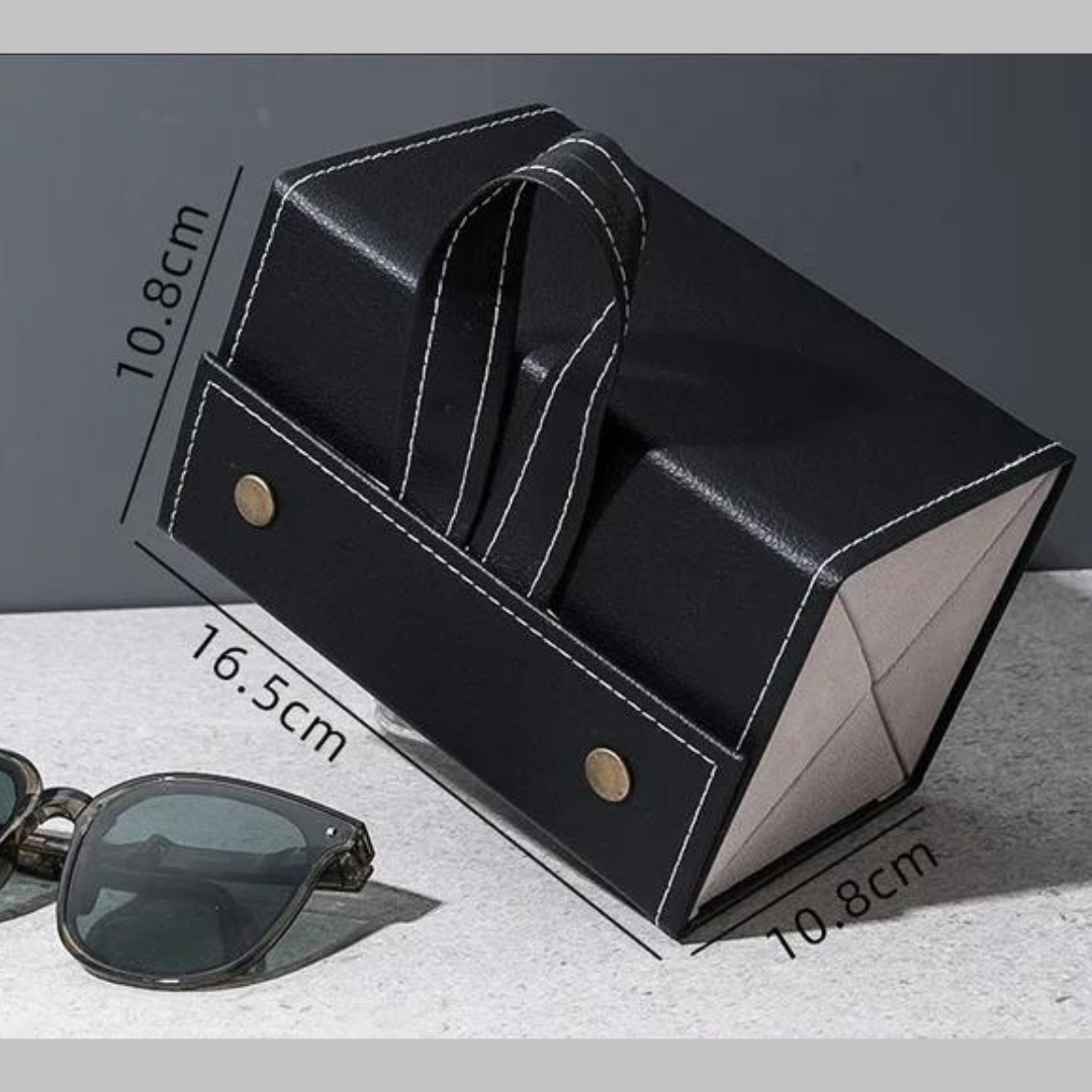 Sunglasses of various styles and colors stored securely in the Optical Duniya Locker.