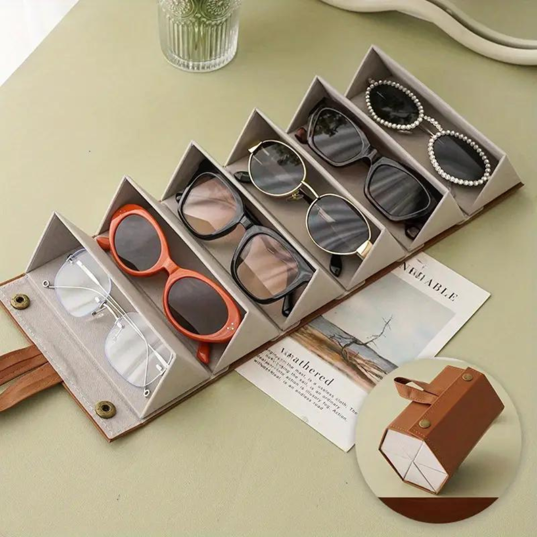 Optical Duniya Sleek Sunglass Display: Fashionable frames fixture with six sections