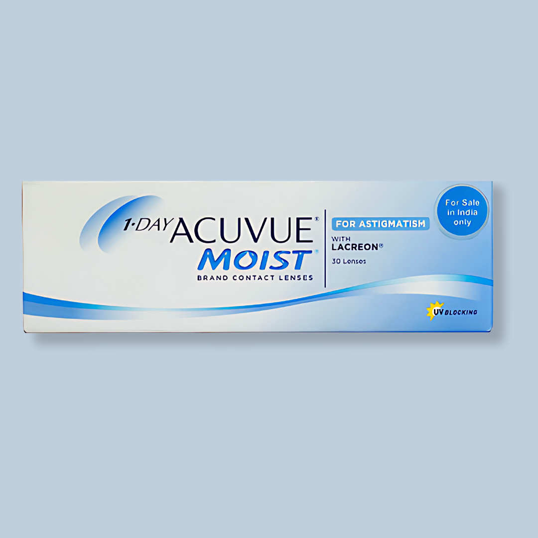 Optical Duniya: Model wearing Johnson & Johnson 1-Day Acuvue Moist for Astigmatism contact lenses