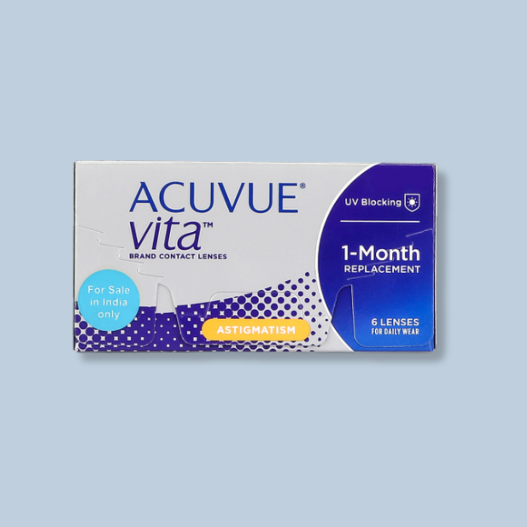 Optical Duniya: Model wearing Johnson & Johnson Acuvue Vita Toric contact lenses