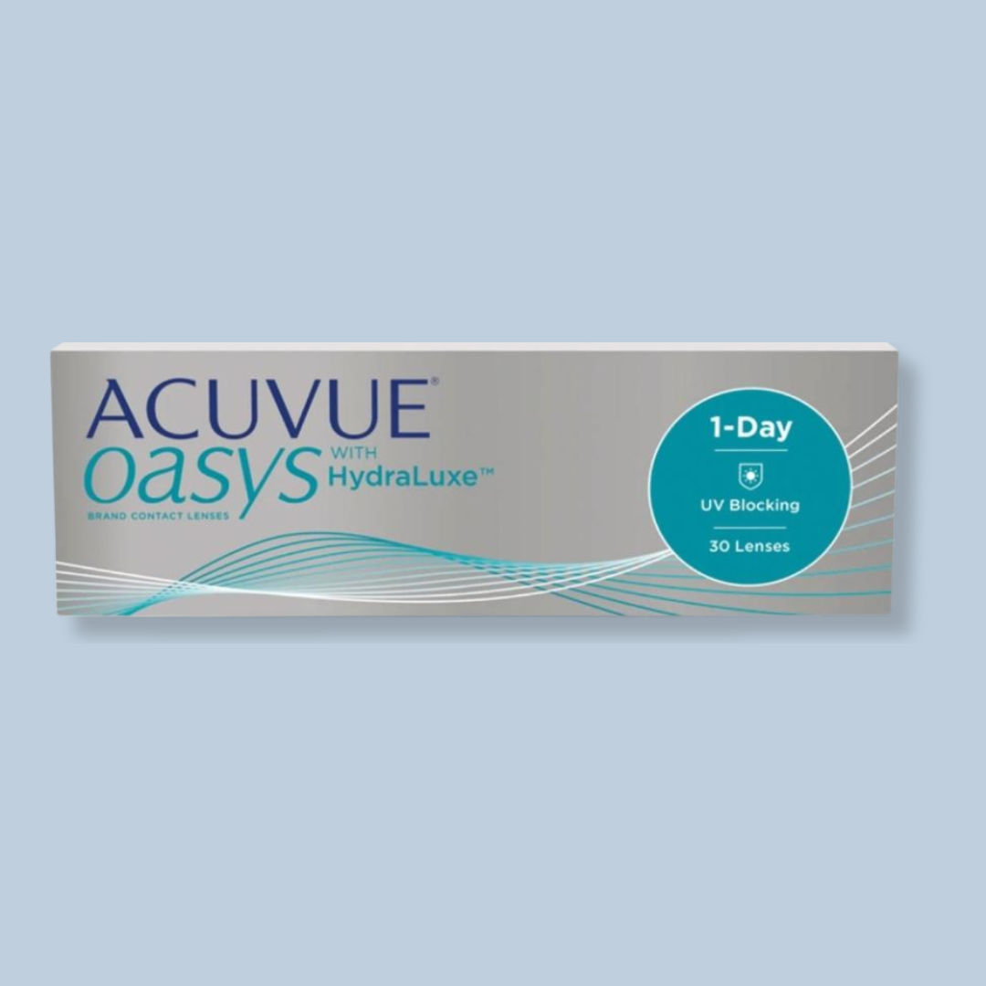 Optical Duniya: Model showcasing Acuvue Oasys 1 Day with HydraLuxe Technology contact lenses
