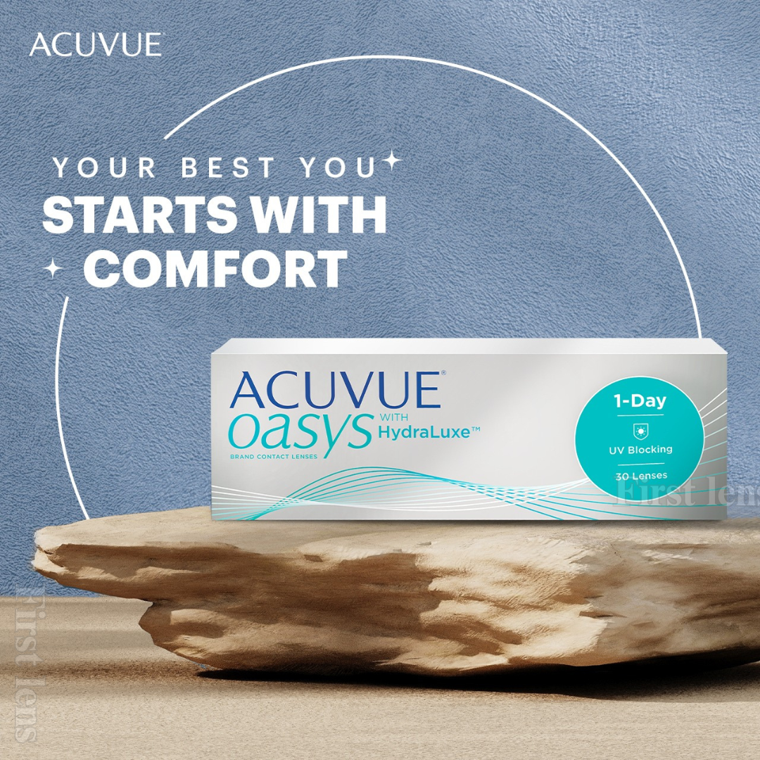 Optical Duniya: Packaging of Acuvue Oasys 1 Day with HydraLuxe Technology lenses